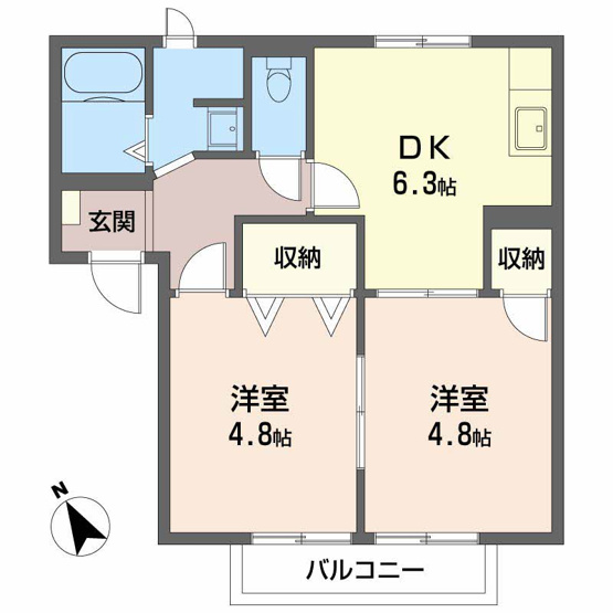 【間取り】 | フレグランス　B棟