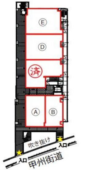 【間取り】 | 日野駅徒歩2分 日河出口ビル 1階B区画 21.2坪 新築ビル