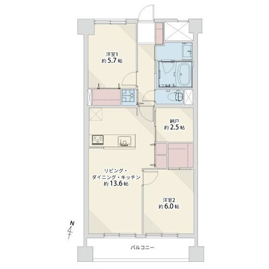 【間取り】 | 藤和薬院コープ | 3階南東向きのお部屋で室内の陽当り良好です。7月にリフォーム済みなので気持ちよく新生活を始められます
