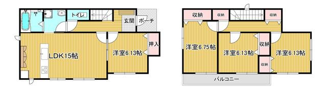 宇都宮市兵庫塚３丁目　4ＬＤＫ　中古住宅の間取り