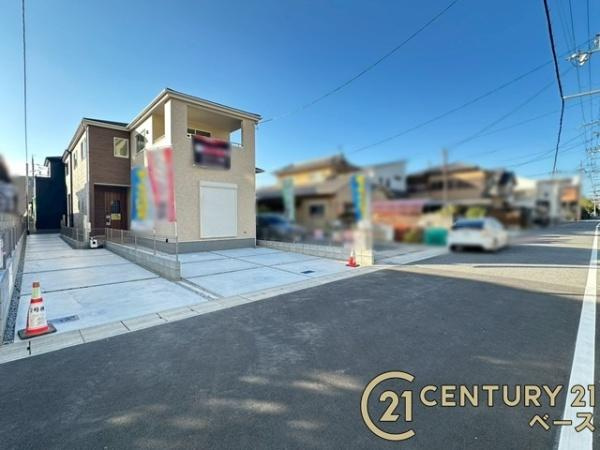リーブルガーデン田部町 １号棟 ／新築一戸建の前面道路含む現地写真|■現地撮影写真■前面道路約６ｍでお車の出し入れも楽々！