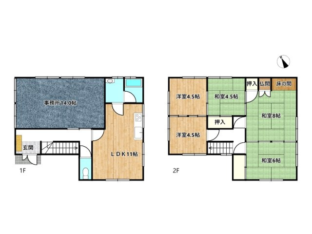 姫路市飾磨区亀山/中古戸建の間取り