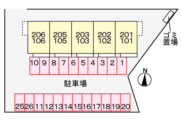 サンハイツ早野新田の区画図