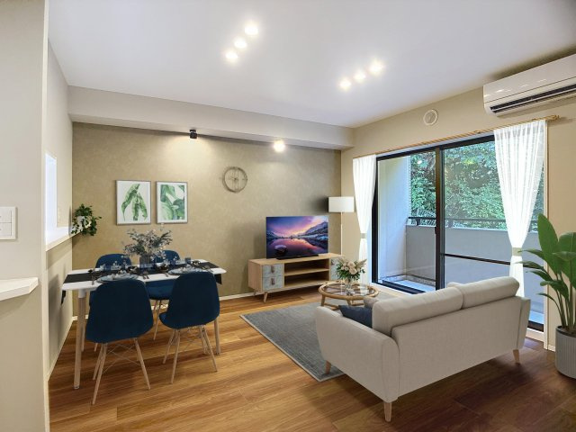 ブライティ広沢の居間・リビング|ゆったりとしたリビングです