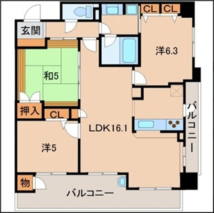 セレッソコート和歌山アクロスの間取り