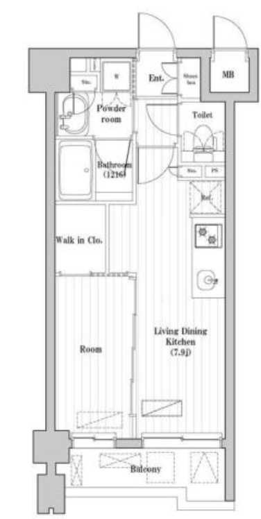 レジデンス桜新町ガーデン　ペット相談　フリーレント　礼金０の間取り