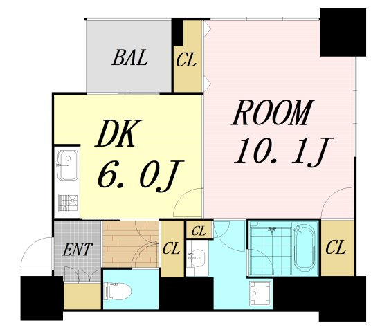 アルグラッドザタワー心斎橋　仲介手数料無料の間取り