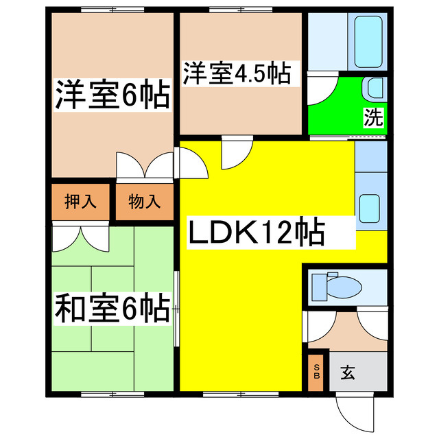 バナ奈ハイツの間取り