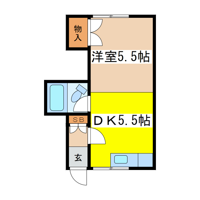 ワンルームハイツの間取り