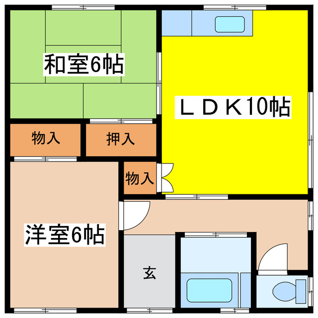 オリーブ（愛国東）の間取り