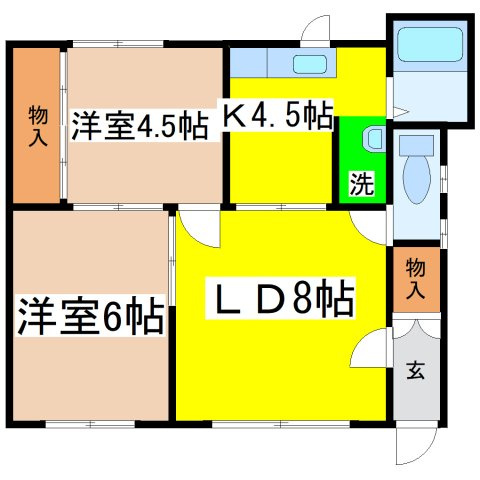 中岡マンション（鳥取北９）の間取り