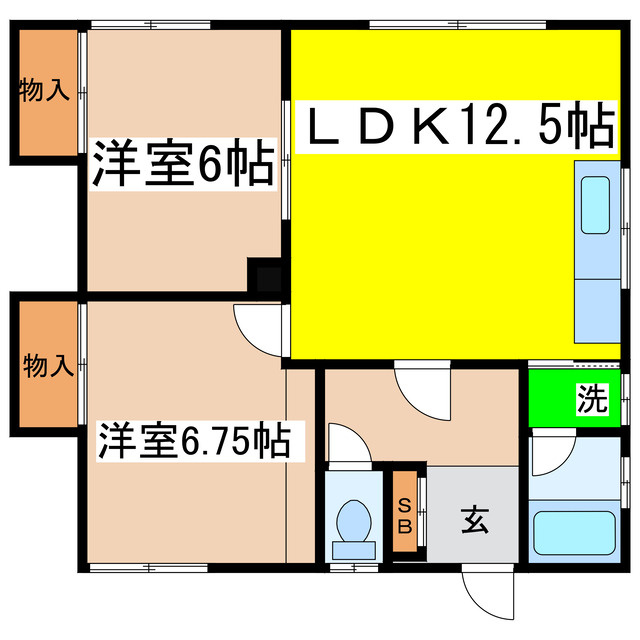 カネ山ハイツB（光和）の間取り