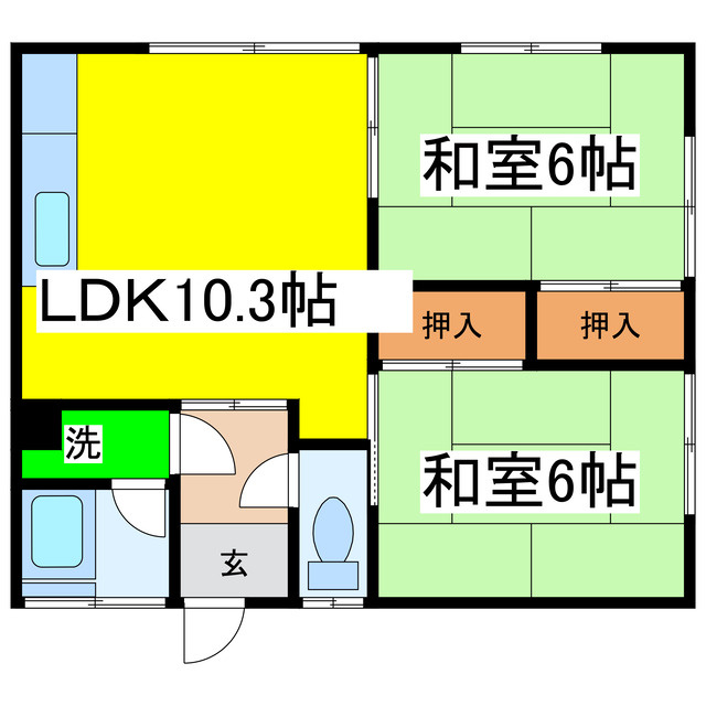 ひまわりハイツⅡ（鳥取北）の間取り