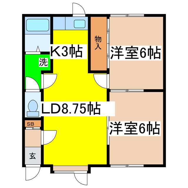 ハイツ七五三の間取り