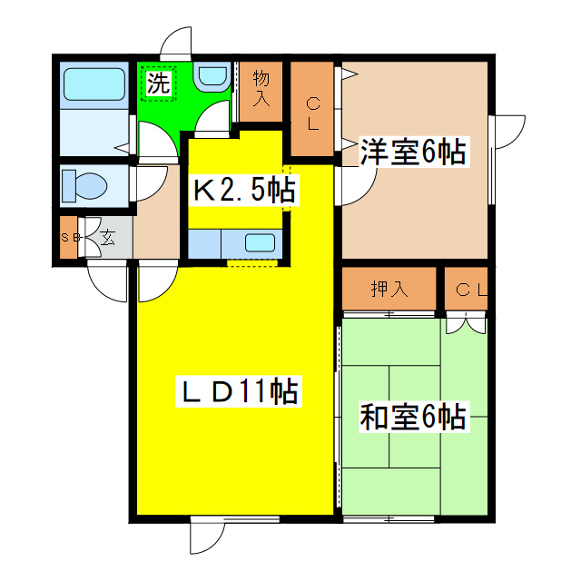 エステート川口Ｂの間取り