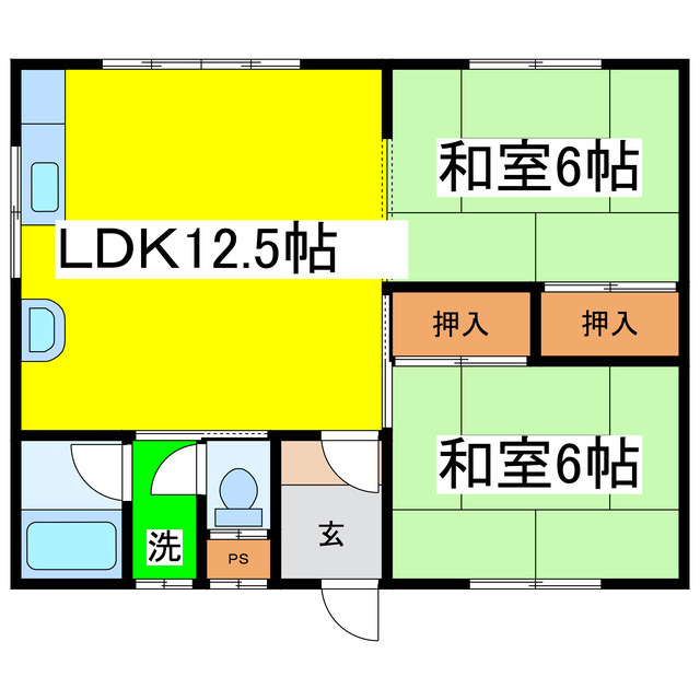 リバーハイツＡの間取り