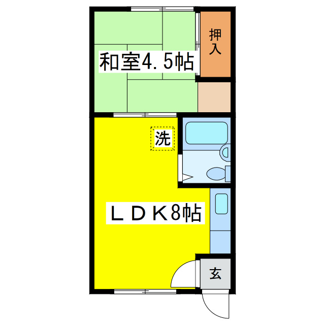 スカイハイツ（愛国西）の間取り