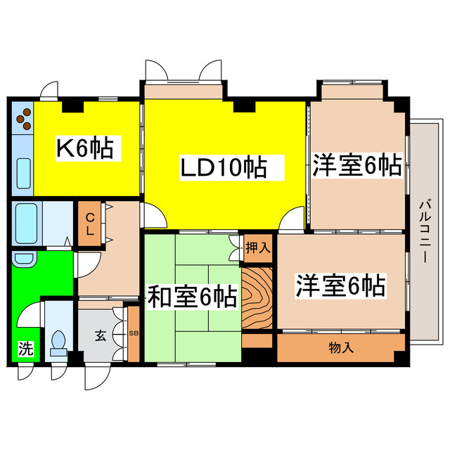 月田マンションの間取り