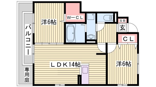 神戸市垂水区名谷町のハイツの間取り