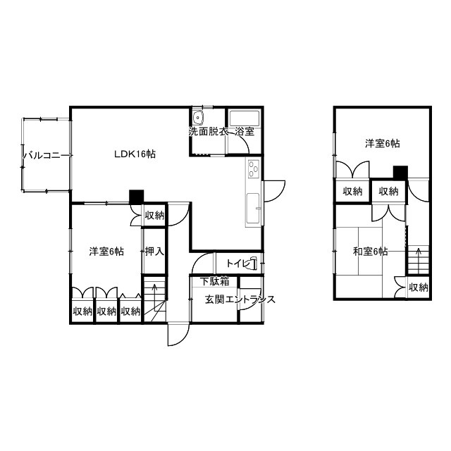 桜ヶ岡1丁目8-7借家の間取り