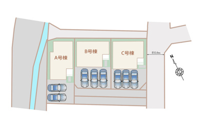 【区画図】 | 静岡市葵区新伝馬3丁目 3期 新築一戸建て B号棟 | B号棟の区画図です