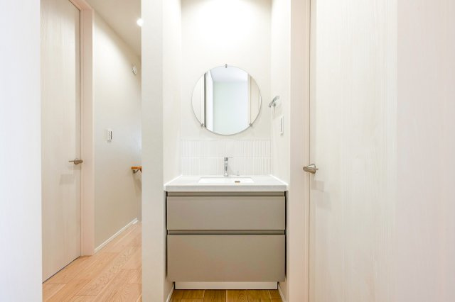 新築分譲［ミラクラス牛久保東］の独立洗面台|２階ホール洗面（２０２５年１０月１７日撮影）