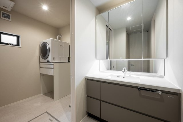 新築分譲［ミラクラス牛久保東］の独立洗面台|洗面室（２０２５年１０月１７日撮影）