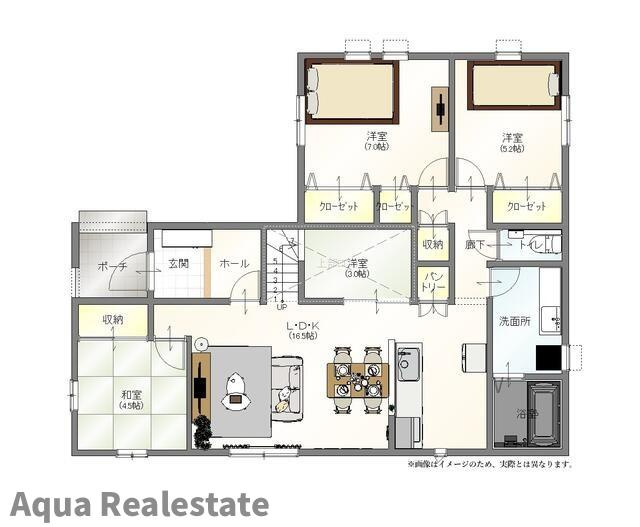 丸亀市飯山町川原の新築一戸建の間取り