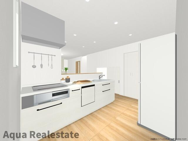 丸亀市飯山町川原の新築一戸建のキッチン|きれいなキッチンです