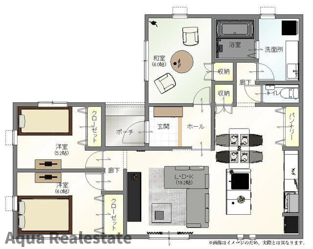 丸亀市飯山町川原の新築一戸建の間取り