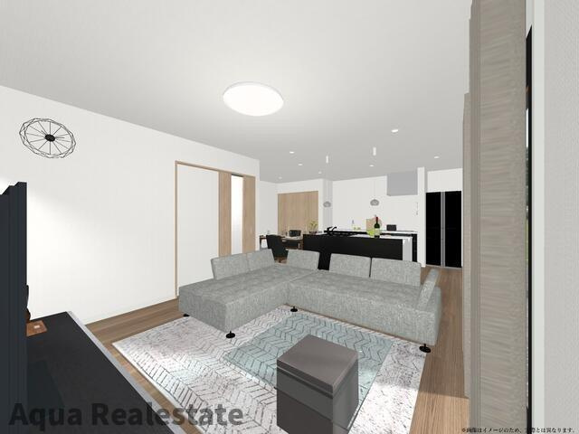 丸亀市飯山町川原の新築一戸建の居間・リビング|居間です