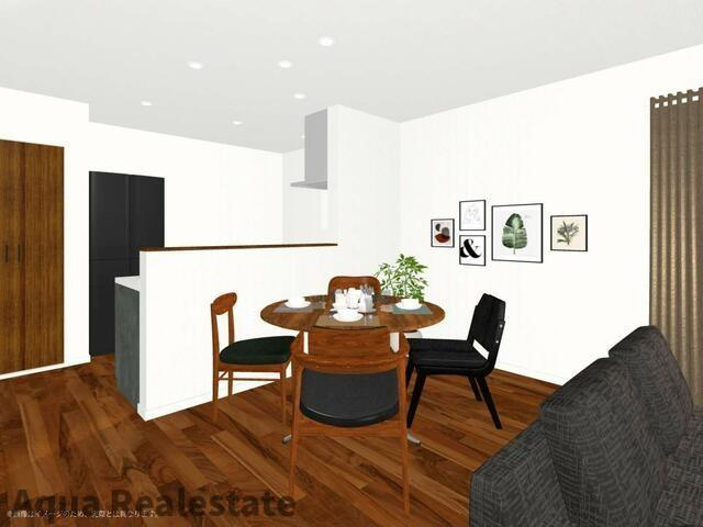 高松市国分寺町新居の新築一戸建の居間・リビング|おしゃれなリビングです