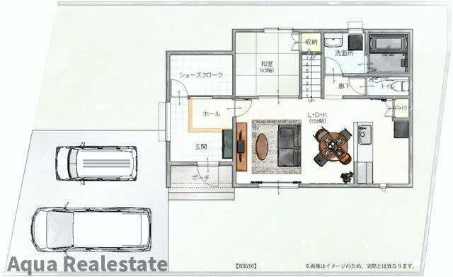高松市国分寺町新居の新築一戸建の区画図