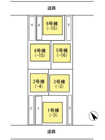 滝山タウンハウスの区画図