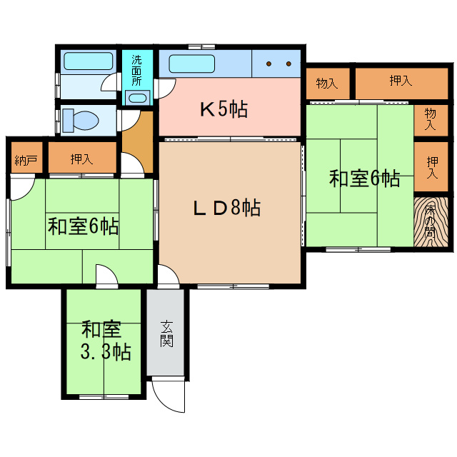 池田旭町貸家の間取り