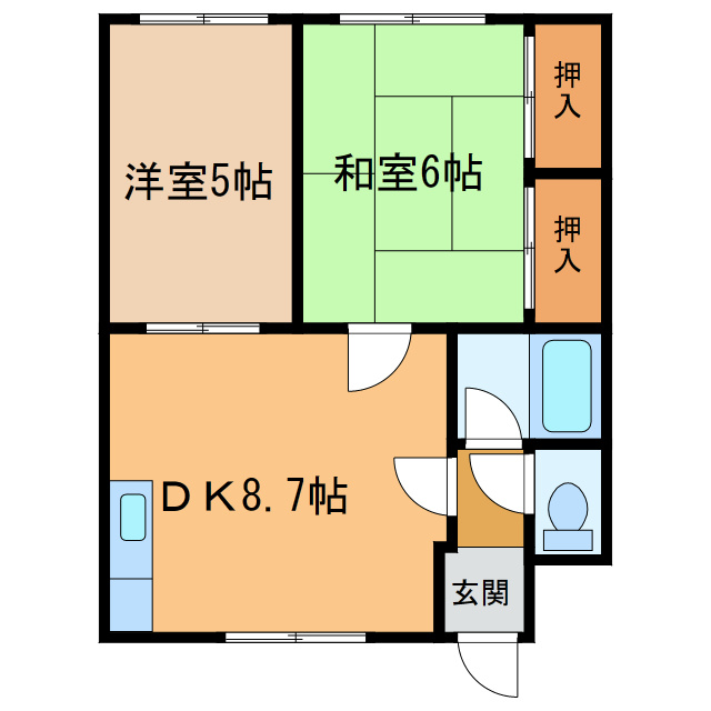 春日ハイツBの間取り