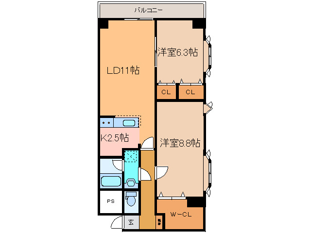 大通南８マンションの間取り