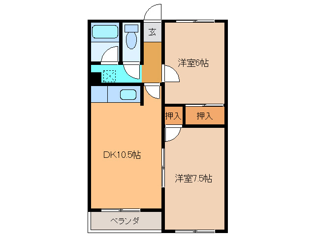 細田マンション第2の間取り