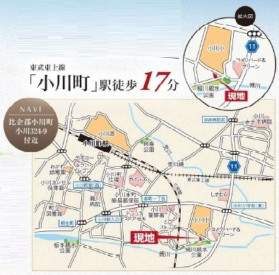 【仲介手数料無料】新築戸建　小川町大字小川324-14（全2棟）の地図