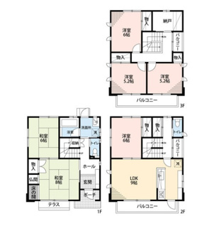 【間取り】 | 柳津町東塚！築24年の3階建て中古住宅リフォーム済みで登場です♪2台用のカーポート付き！ | 柳津町東塚！築24年の3階建て中古住宅リフォーム済みで登場です♪2台用のカーポート付き！