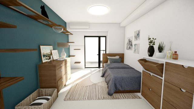 SYNEX YOKOHAMA-AOKICHOの居間・リビング|Atype完成予想パース