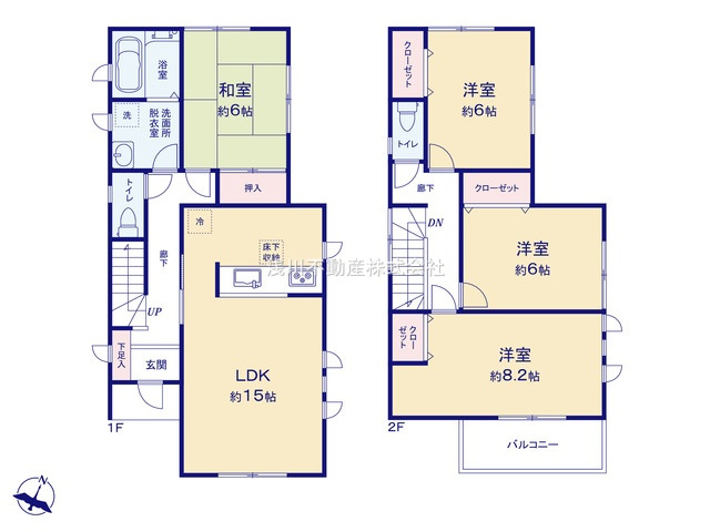 八王子市　下柚木　中古戸建ての間取り|～南向き4LDK　全室6帖以上の快適住空間～
