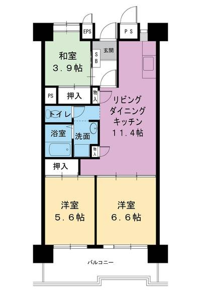 ビレッジハウス光南タワー1号棟の間取り