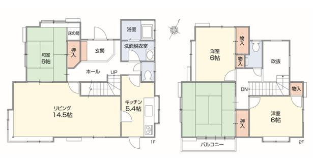 久喜市菖蒲町1期　中古一戸建ての間取り|独立タイプのキッチンでお料理中の匂いも気になりにくいです♪