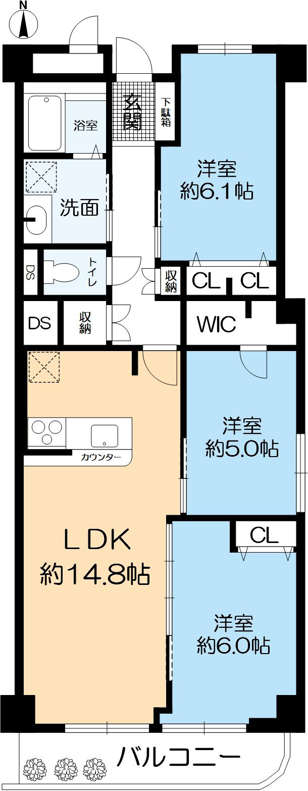 萬利ハイツ熊内の間取り