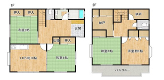 【間取り】 | 越谷市大字増林　中古戸建 | 各部屋8帖の使い勝手の良い4LDK＋2Sの間取りです！