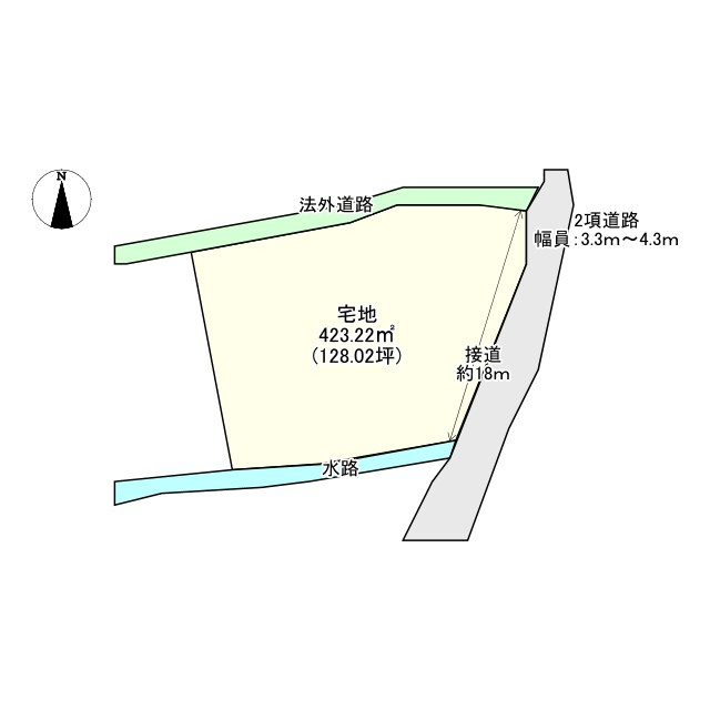 八女市平田土地の土地図