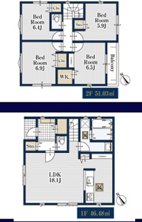 【間取り】 | 【名古屋市西区大野木3丁目209新築戸建】✨️仲介手数料無料✨️大野木小学校・山田東中学校