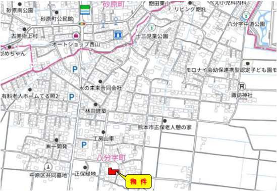よかタウン／南区八分字町５期／２号棟の地図