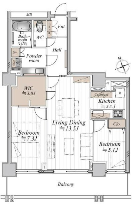 代官山アドレスの間取り